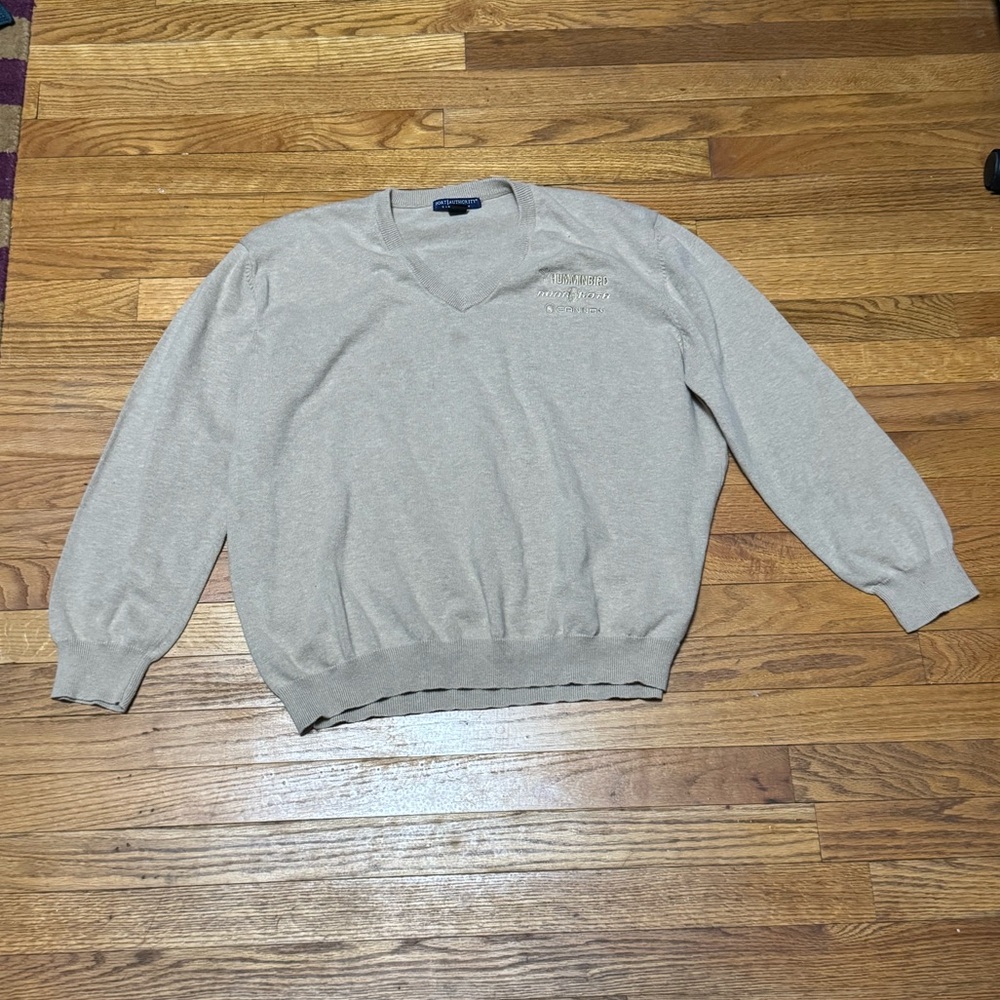 Signature Men's Light Tan V-Neck Sweater